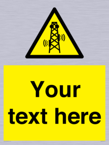Custom warning RF radiation transmitter